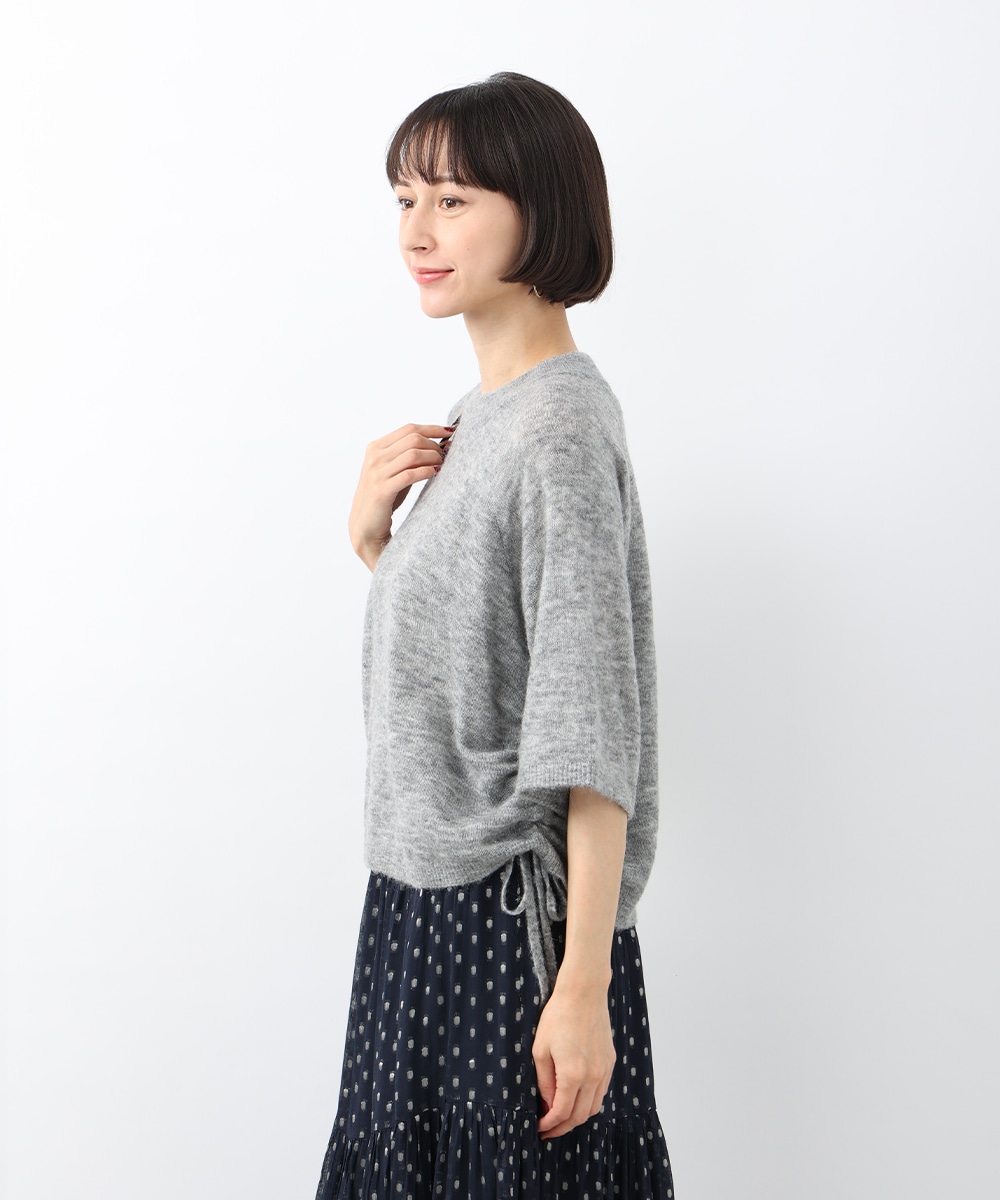 サイドリボンモヘア混ニット