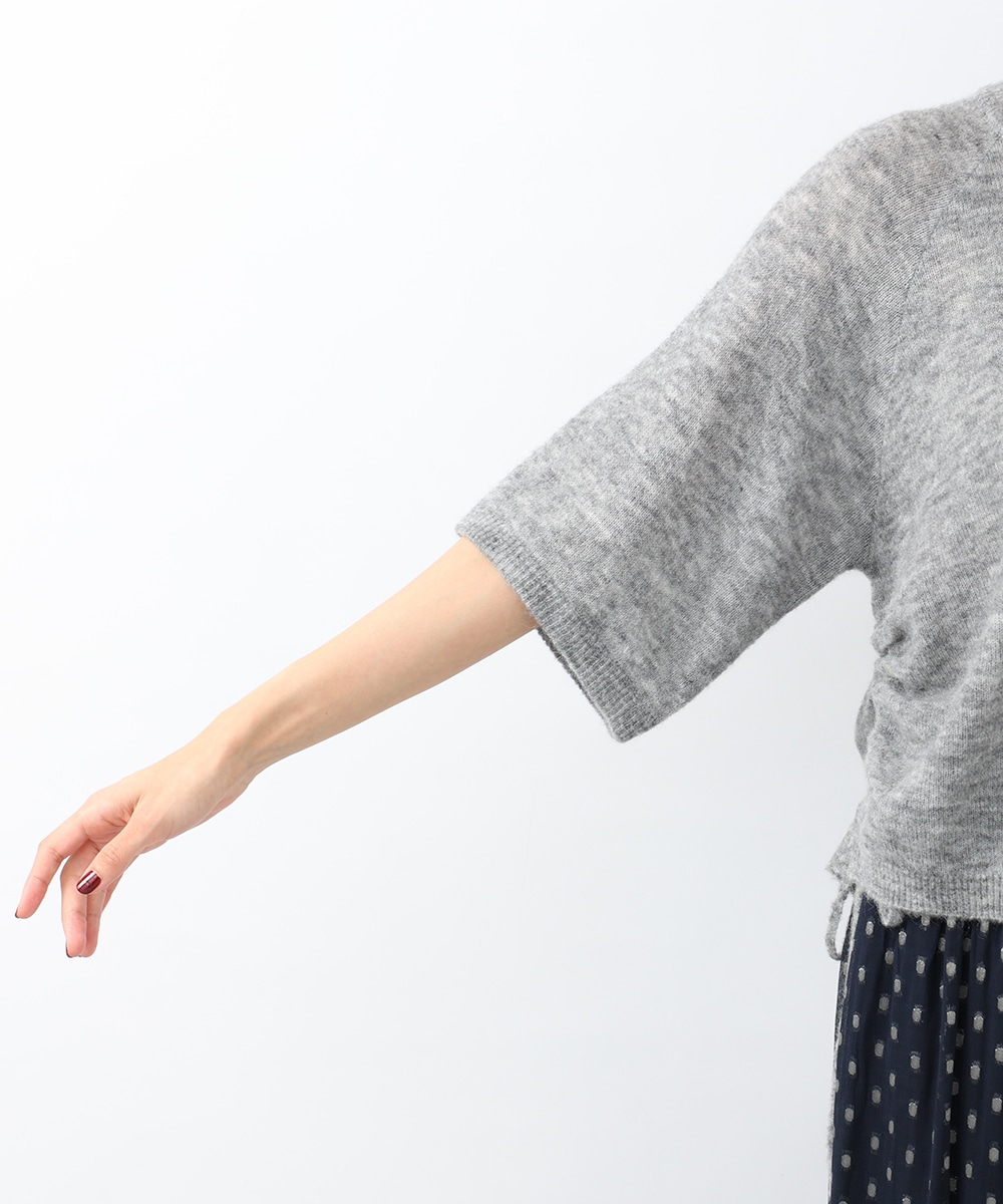サイドリボンモヘア混ニット