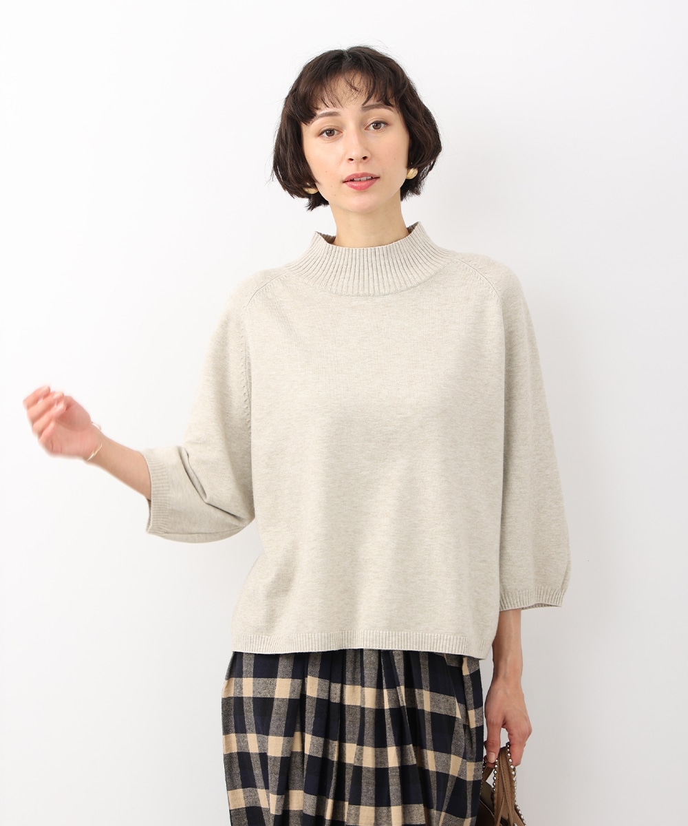 ファーブローチ付ニット