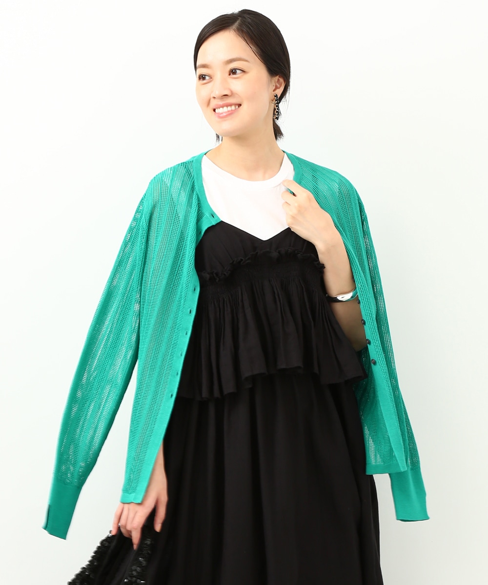  armoire capriceのメッシュクルーカーディガン