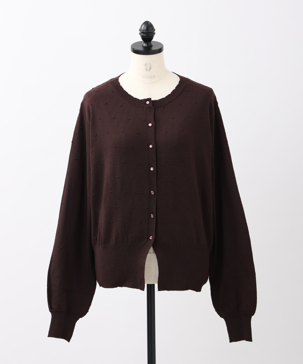  armoire capriceのドットスカラップカラーカーディガン