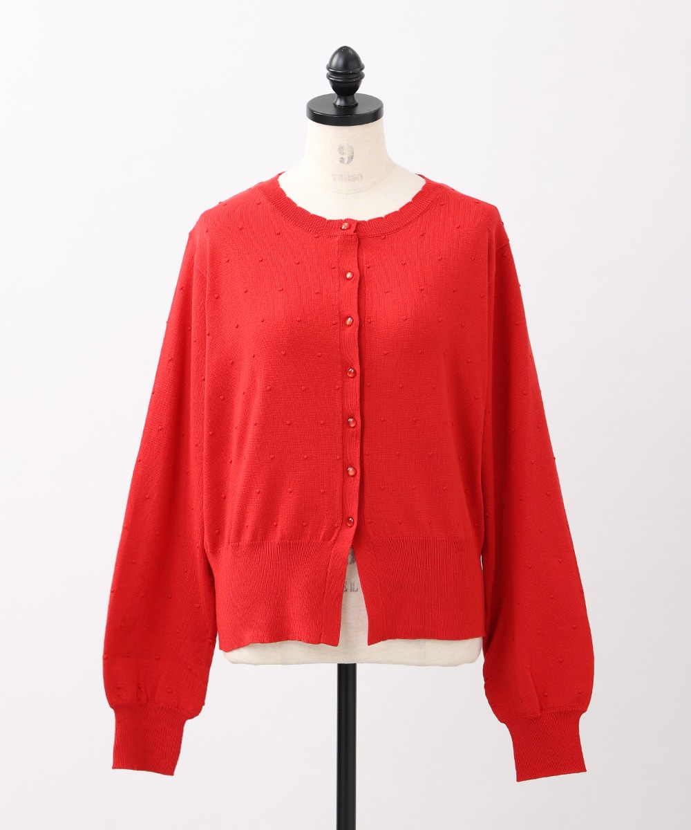  armoire capriceのドットスカラップカラーカーディガン