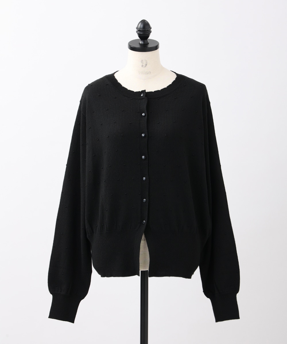  armoire capriceのドットスカラップカラーカーディガン