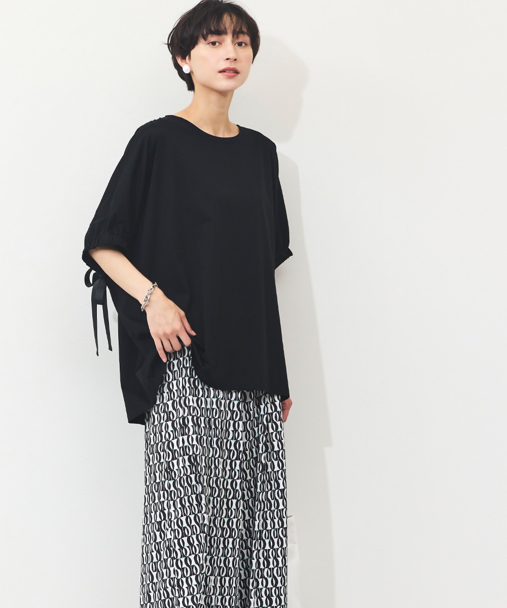 Luxe armoire capriceの袖リボンTシャツ