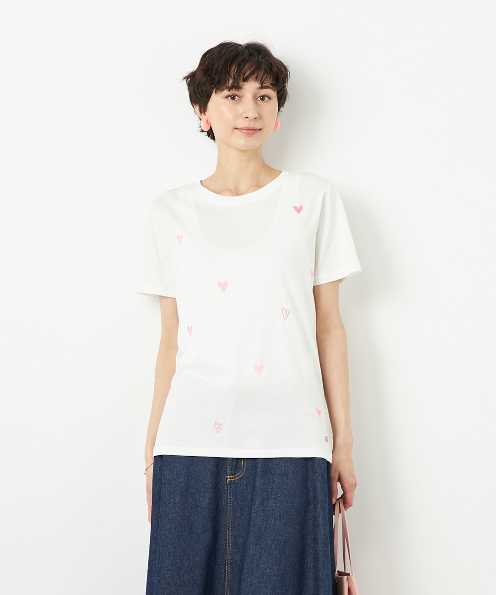 ハート刺繍Tシャツ