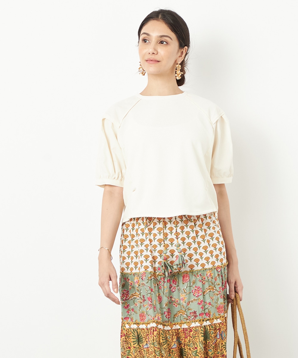  armoire capriceのデザインスリーブカットソー
