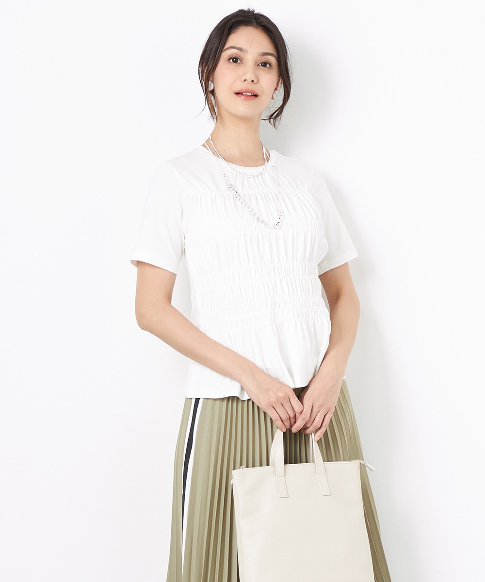  armoire capriceのシャーリングTシャツ