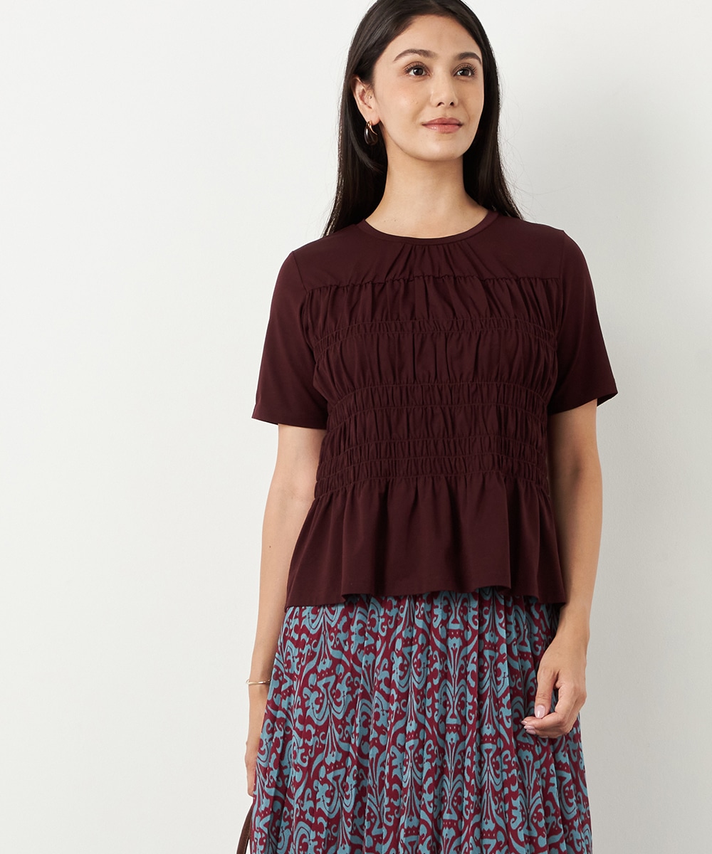  armoire capriceのシャーリングTシャツ