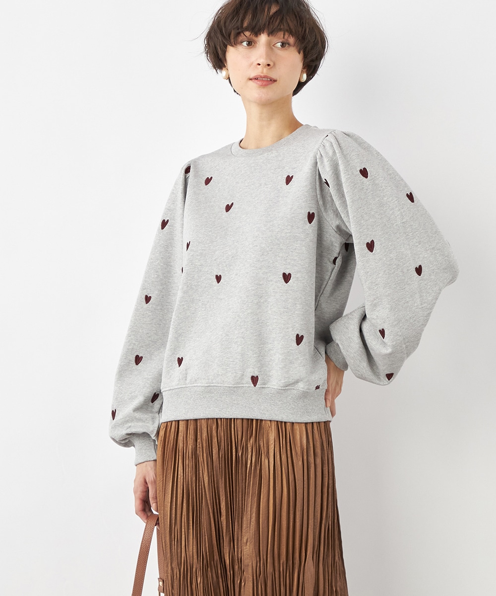 ハート刺繍スウェット