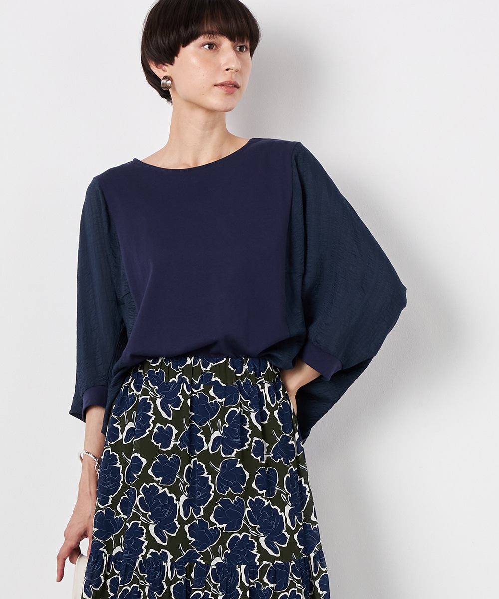 異素材ドルマンプルオーバー