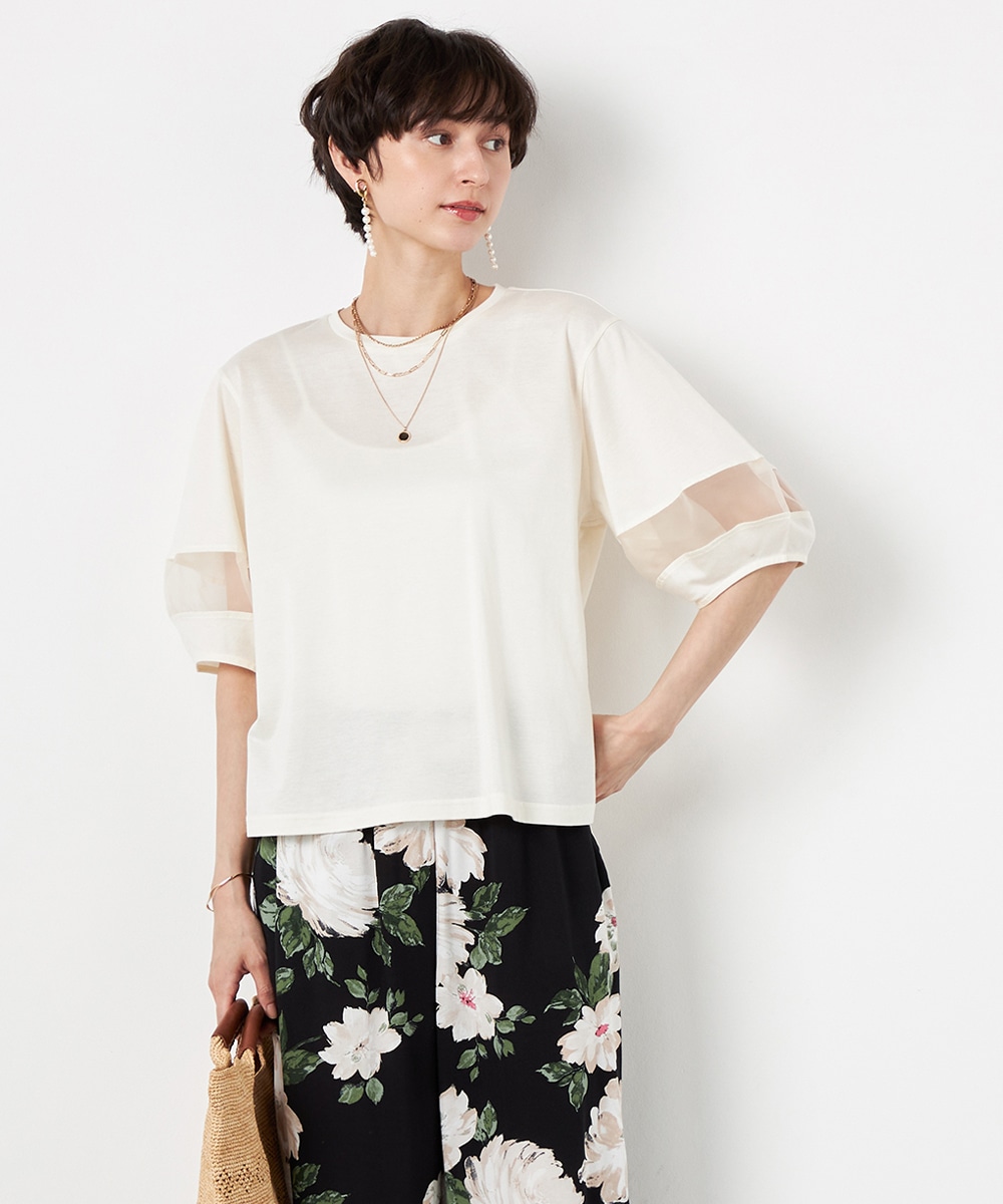  armoire capriceのシアー切り替えプルオーバー