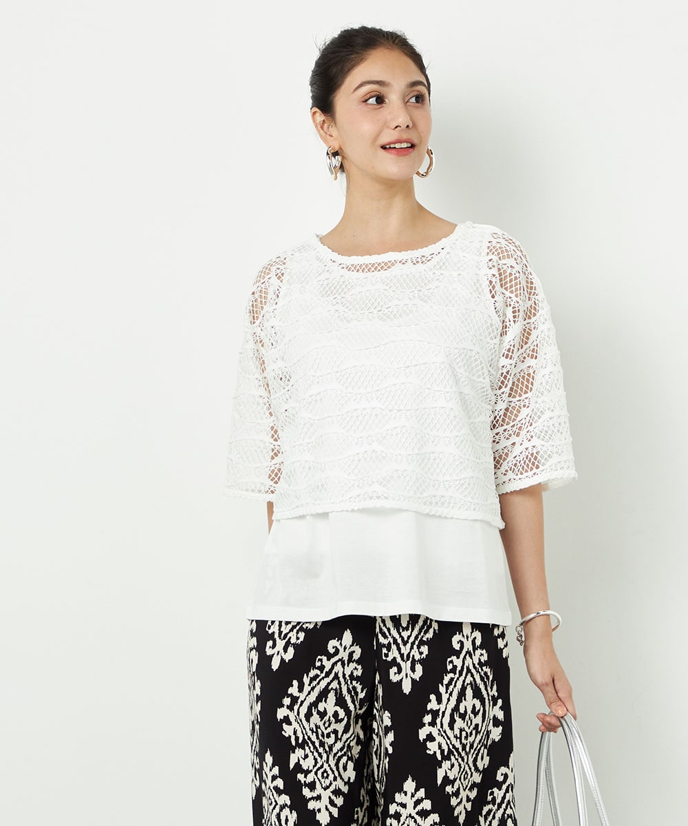  armoire capriceのメッシュレースセットプルオーバー