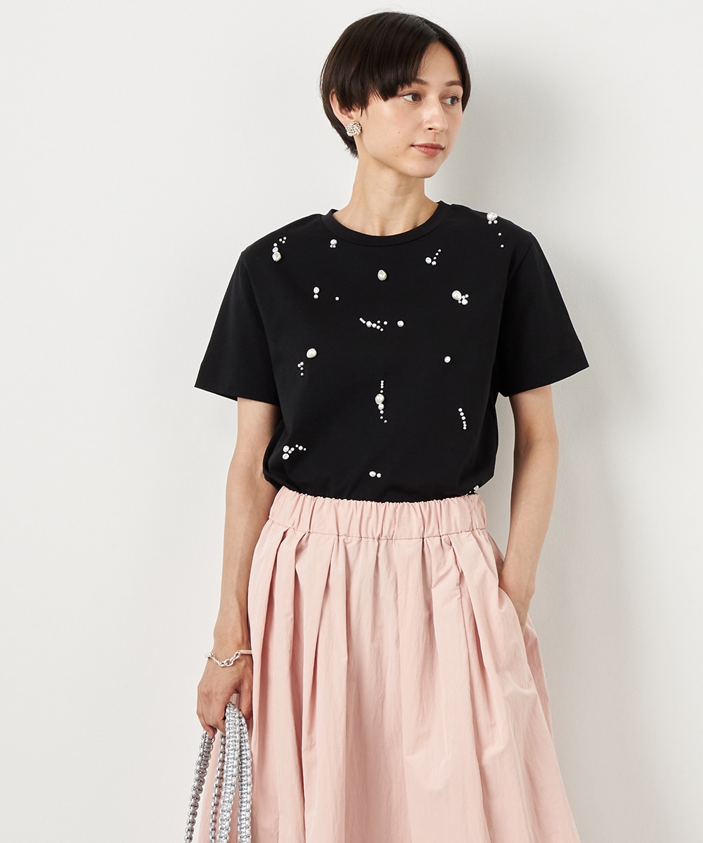  armoire capriceのランダムパールTシャツ