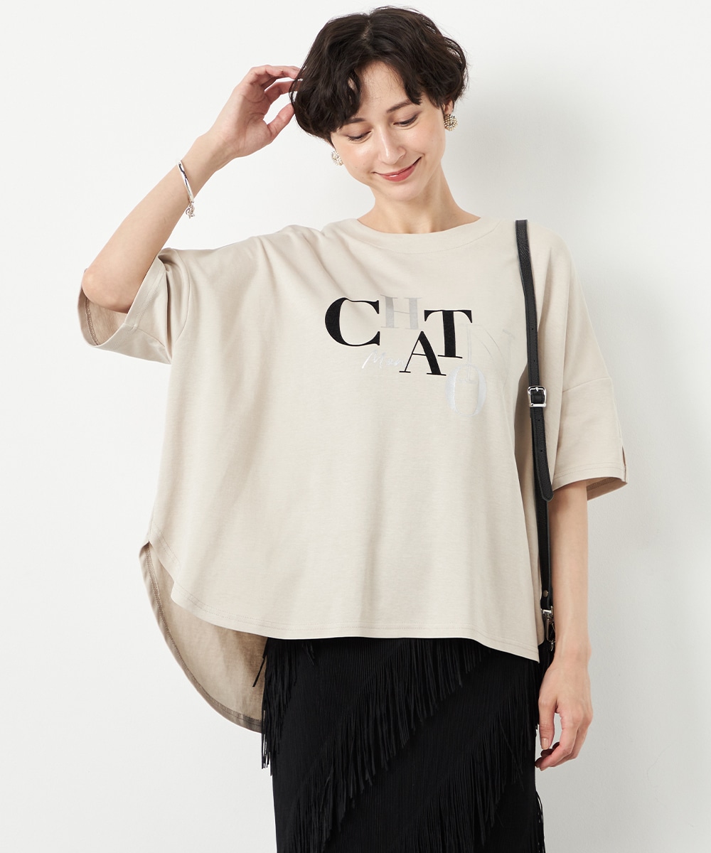  armoire capriceのフロッキーラメロゴTシャツ