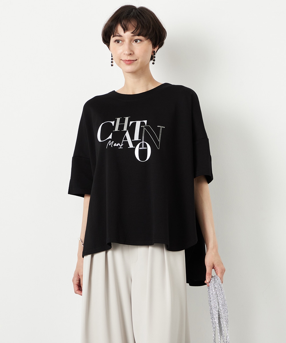  armoire capriceのフロッキーラメロゴTシャツ