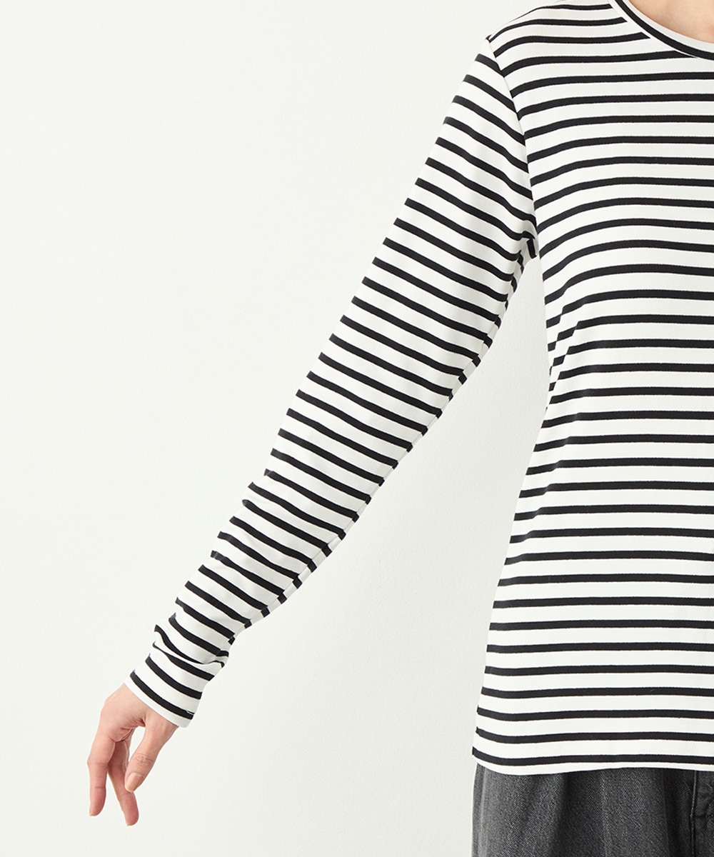 ハート刺繍ボーダーロングTシャツ