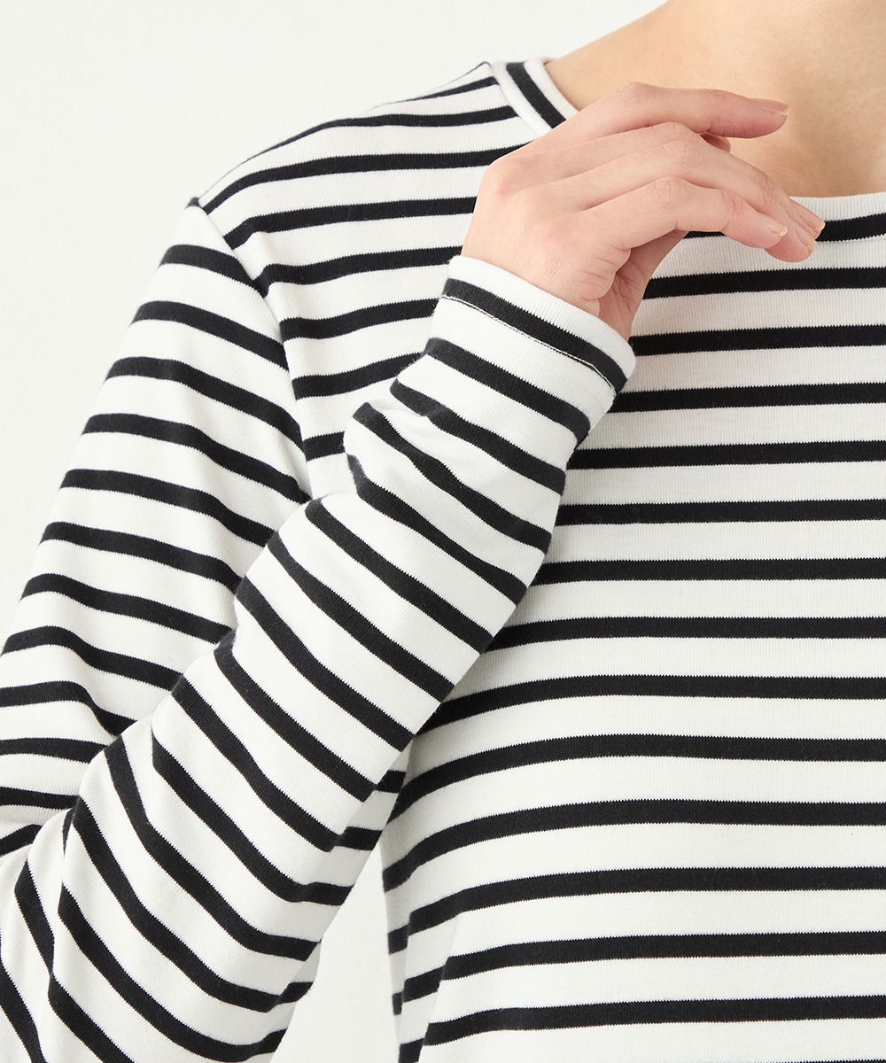 ハート刺繍ボーダーロングTシャツ