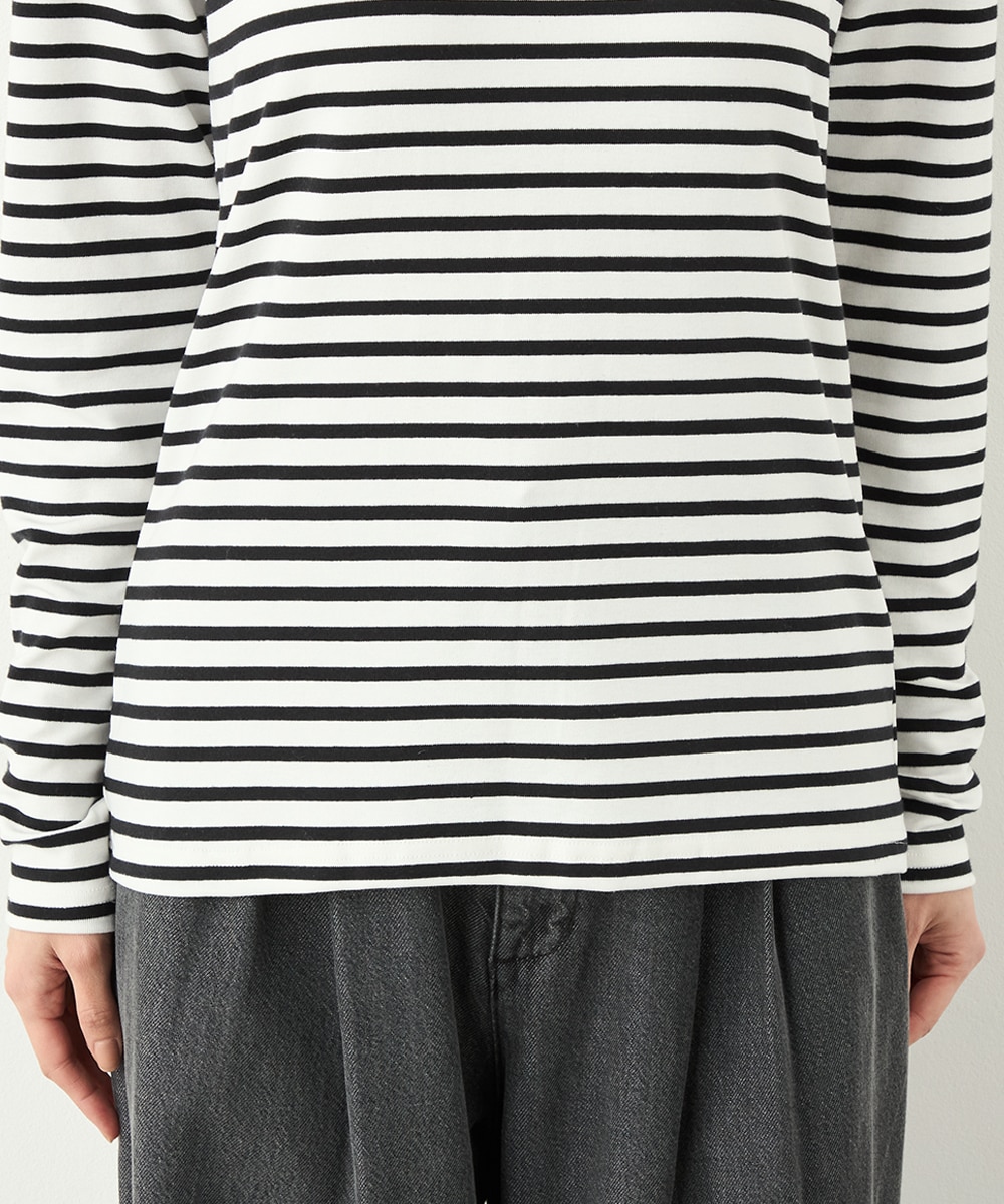 ハート刺繍ボーダーロングTシャツ