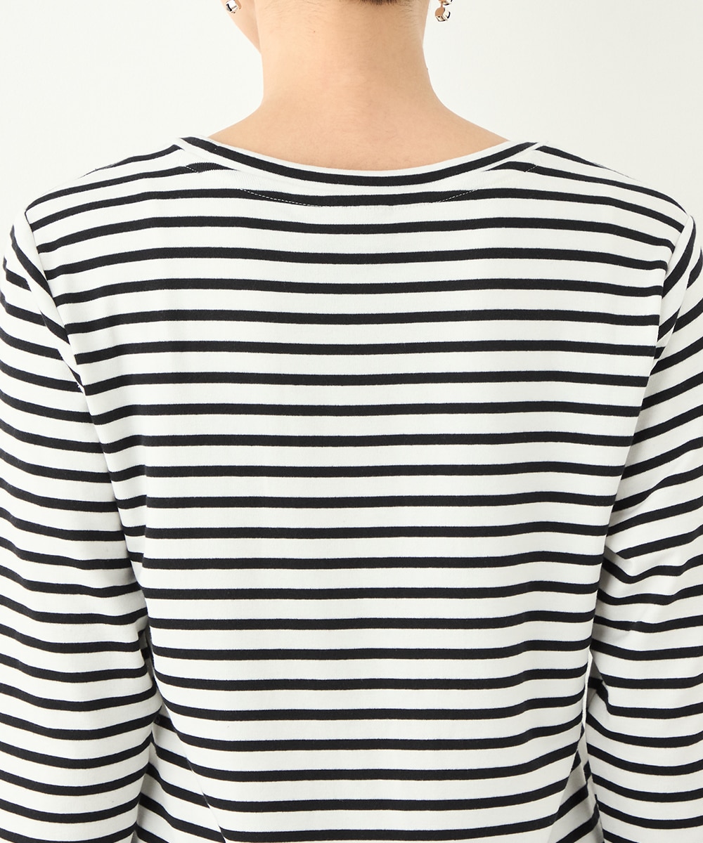 ハート刺繍ボーダーロングTシャツ