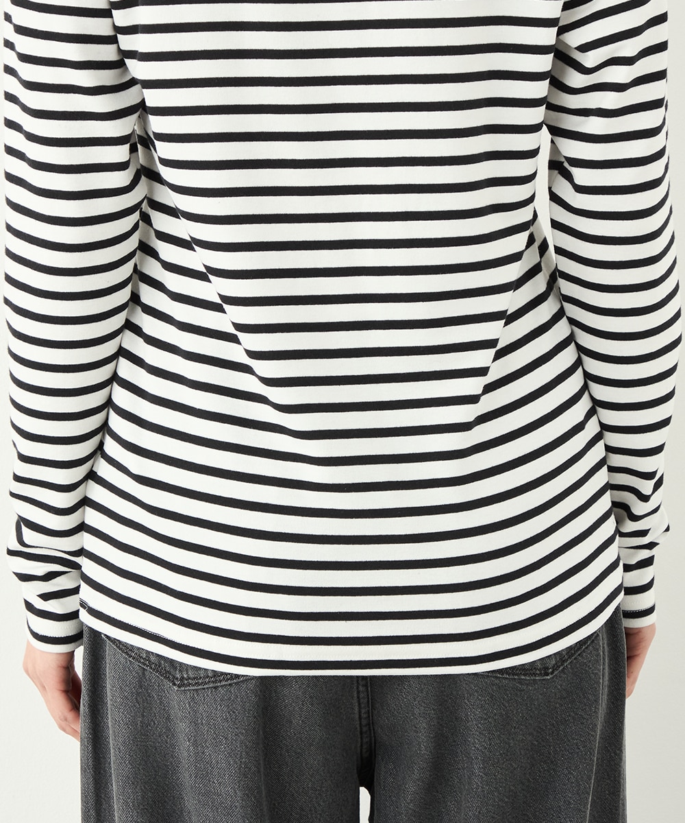 ハート刺繍ボーダーロングTシャツ