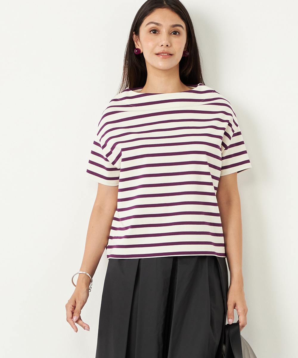  armoire capriceのボーダーボトルネックTシャツ