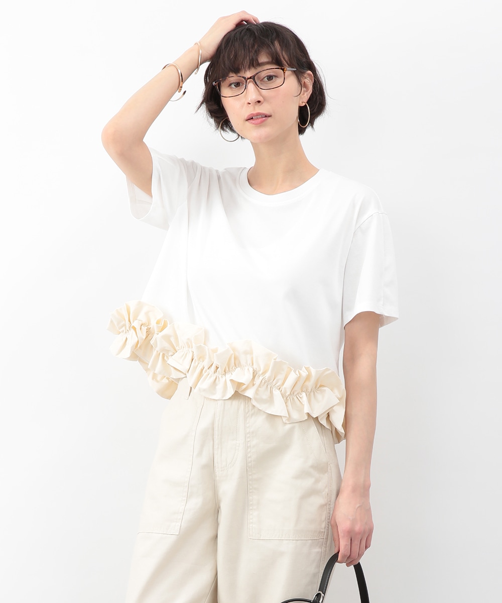 裾フリルトップス