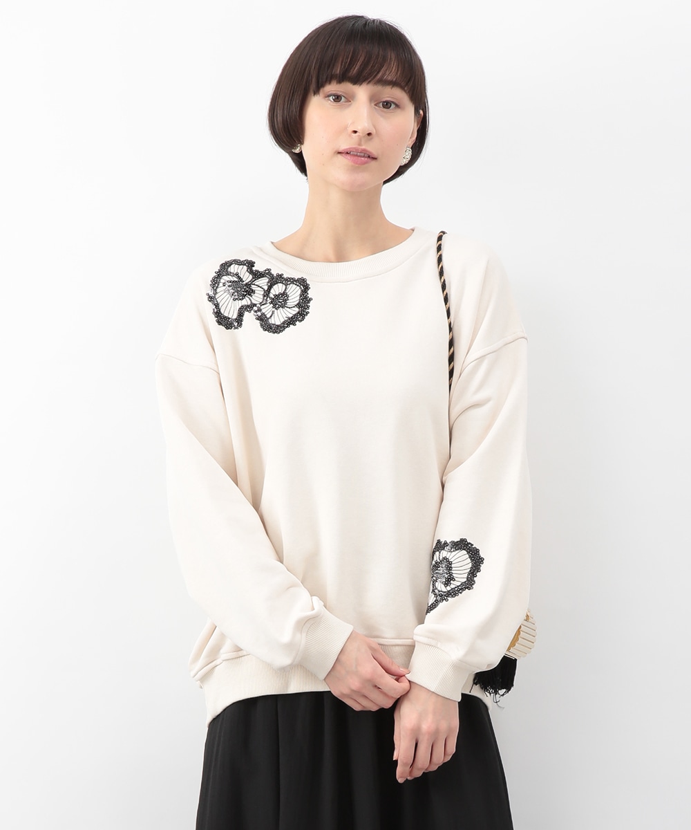 スパンコールフラワースウェット
