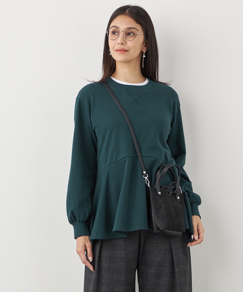 ミニ裏毛ペプラムチュニック