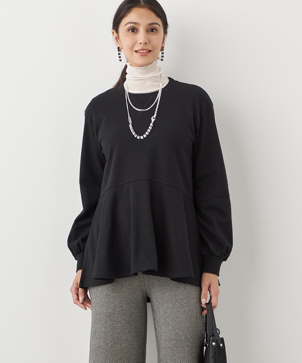 ミニ裏毛ペプラムチュニック