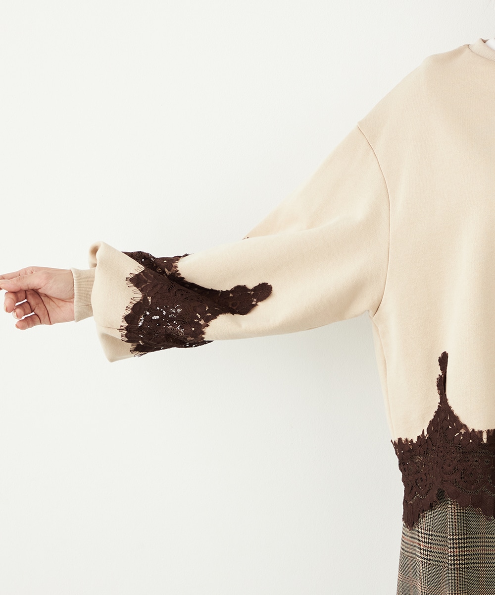 レース切り替えスウェット