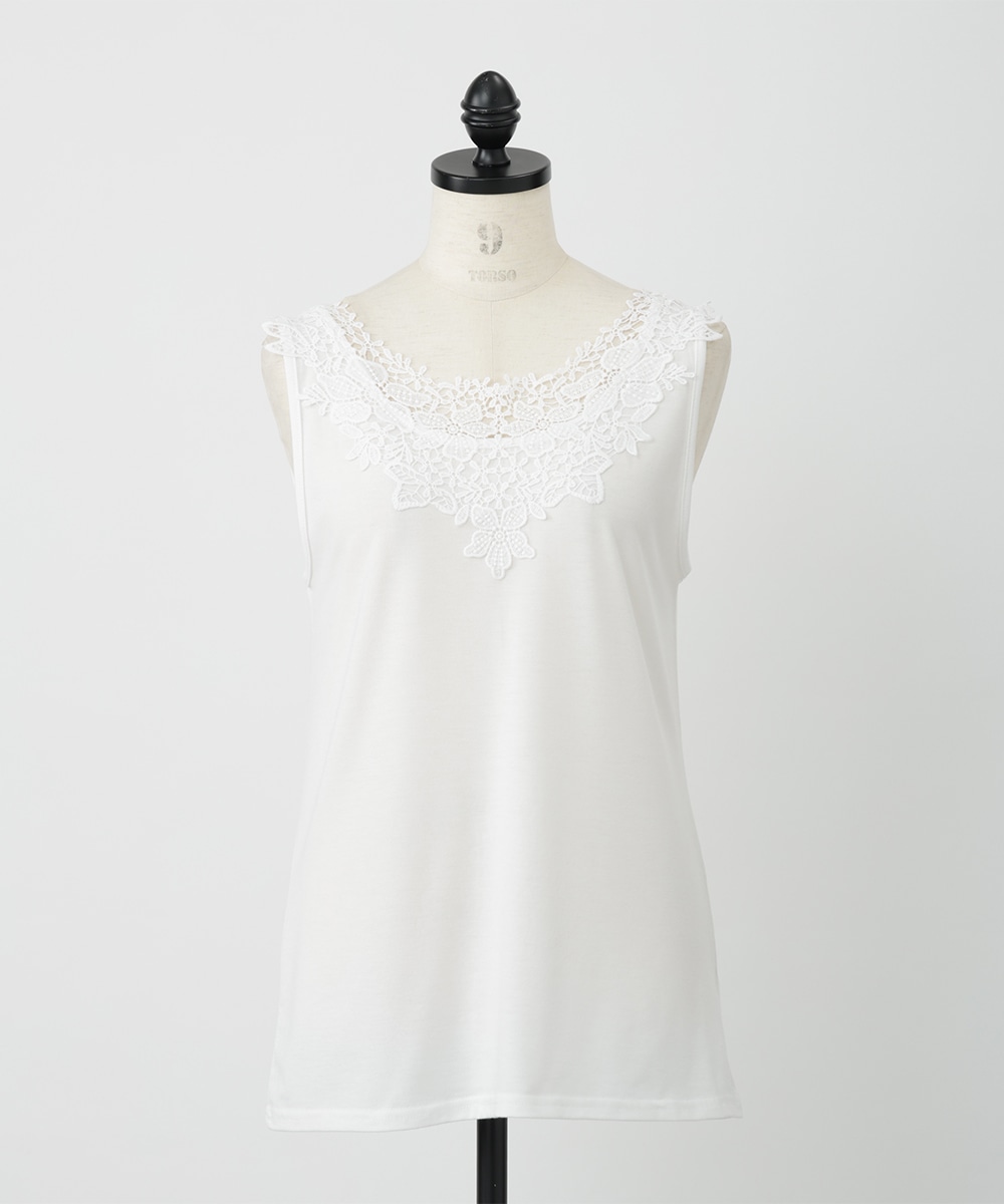  armoire capriceのモチーフレースタンクトップ