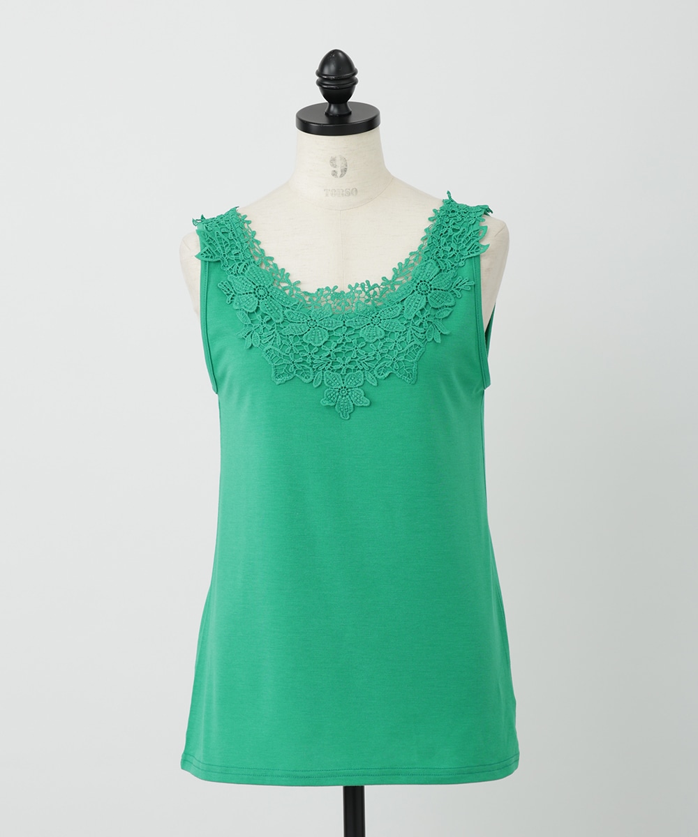  armoire capriceのモチーフレースタンクトップ