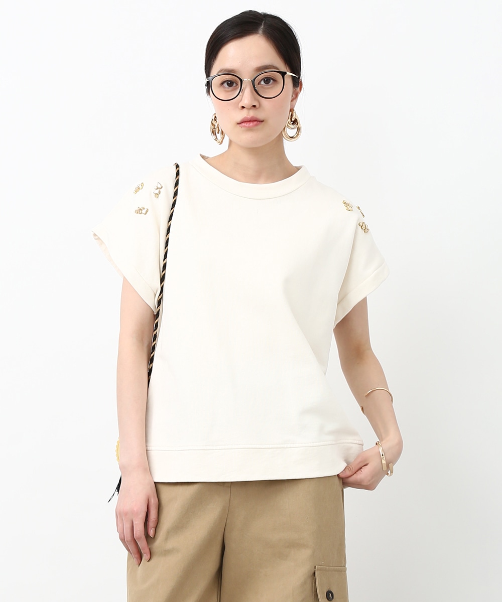 ビジュー半袖スウェット