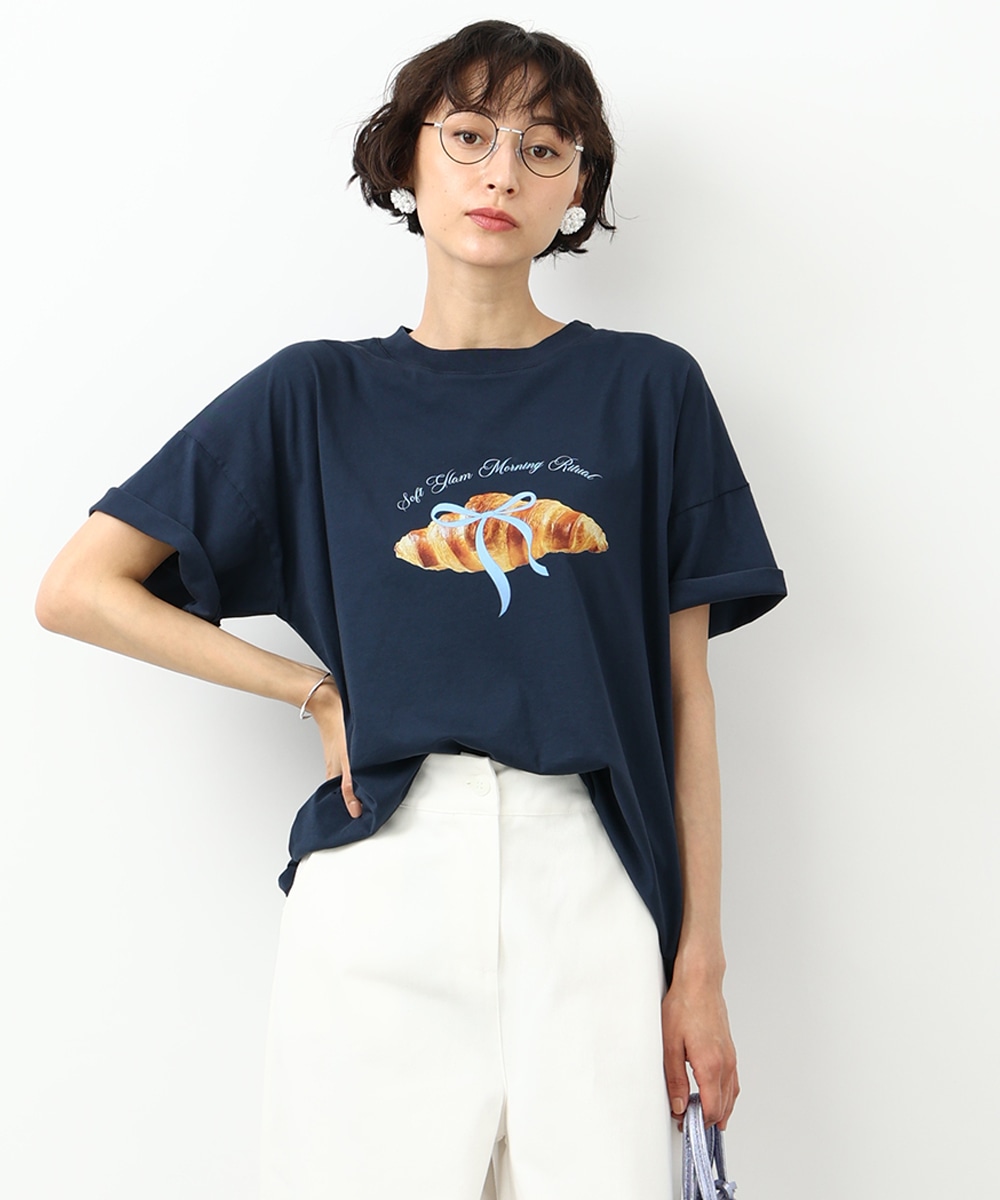 クロワッサンリボンTシャツ