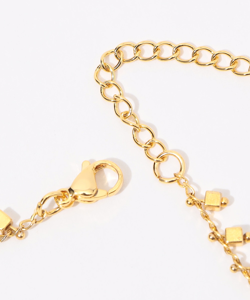 パール×ストーンネックレス