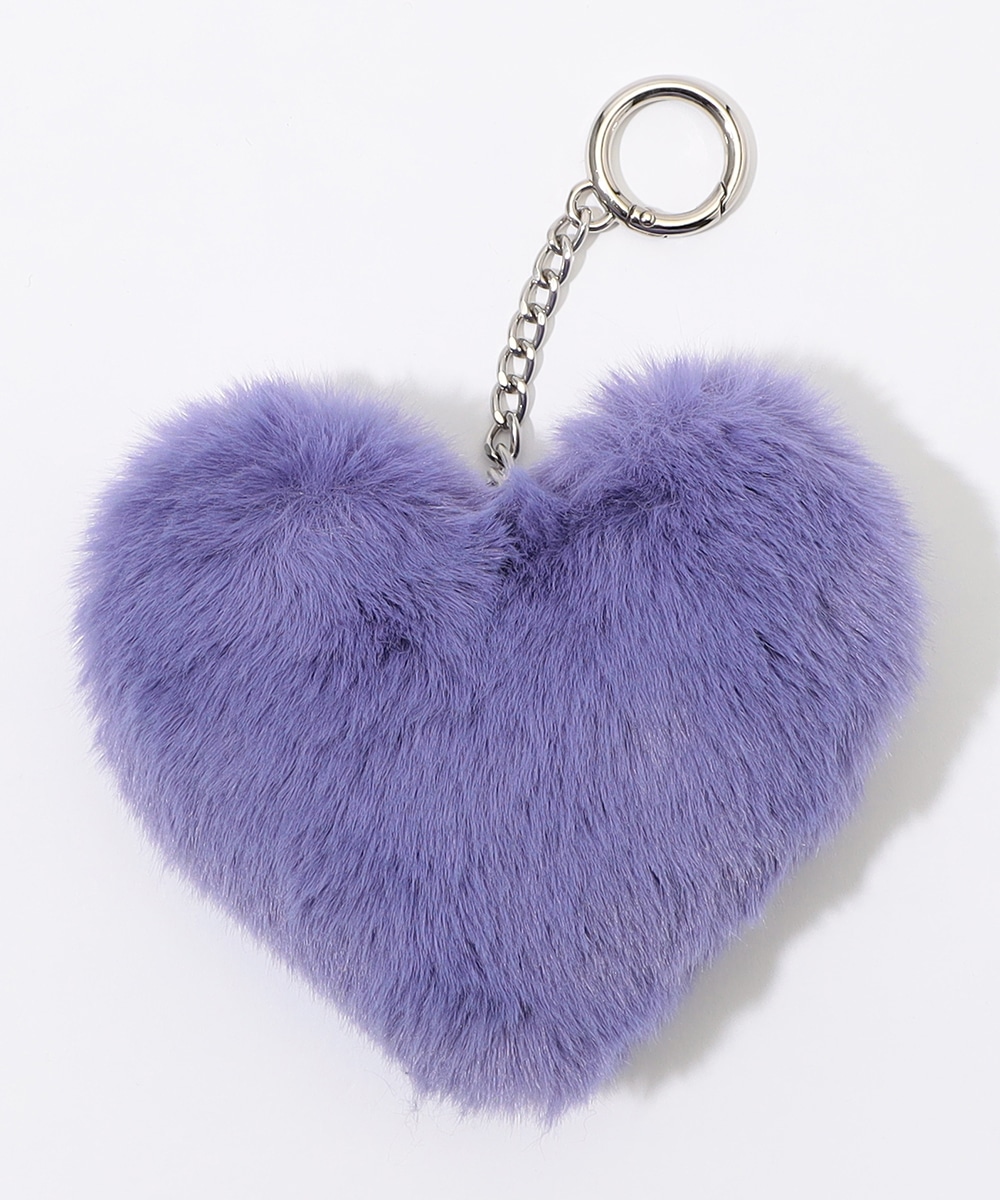 フェイクファーハートチャーム