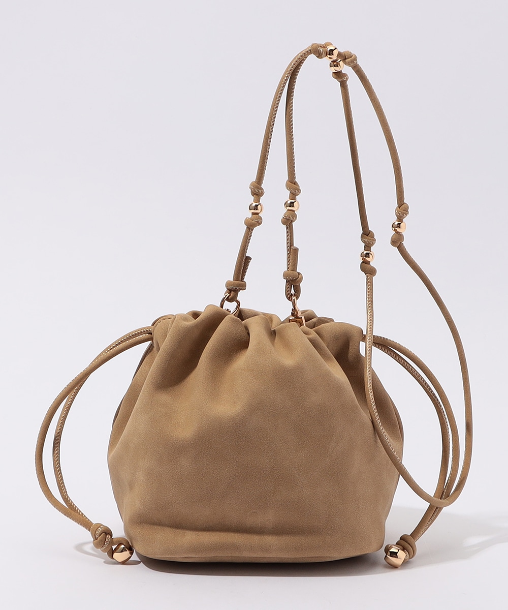 ノットデザインストラップ巾着バッグ