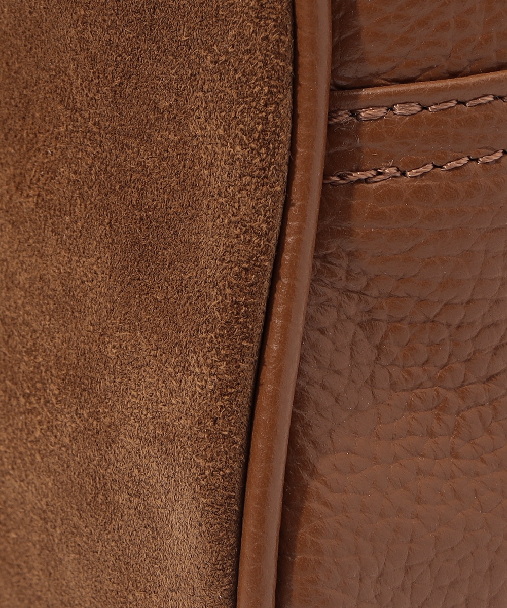 スウェード×レザーボストンバッグ