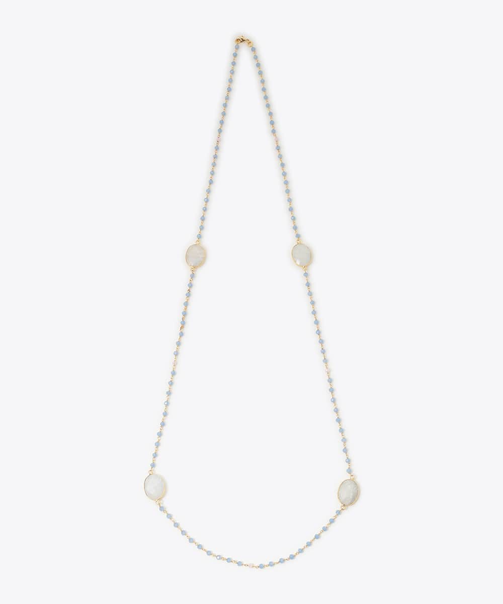 ラピス＆ムーンストーンロングネックレス