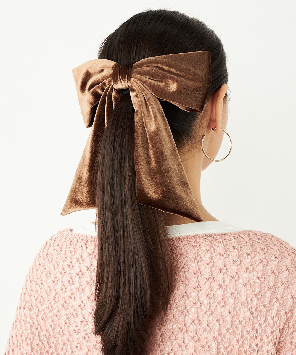 ベロアビッグリボンバレッタ