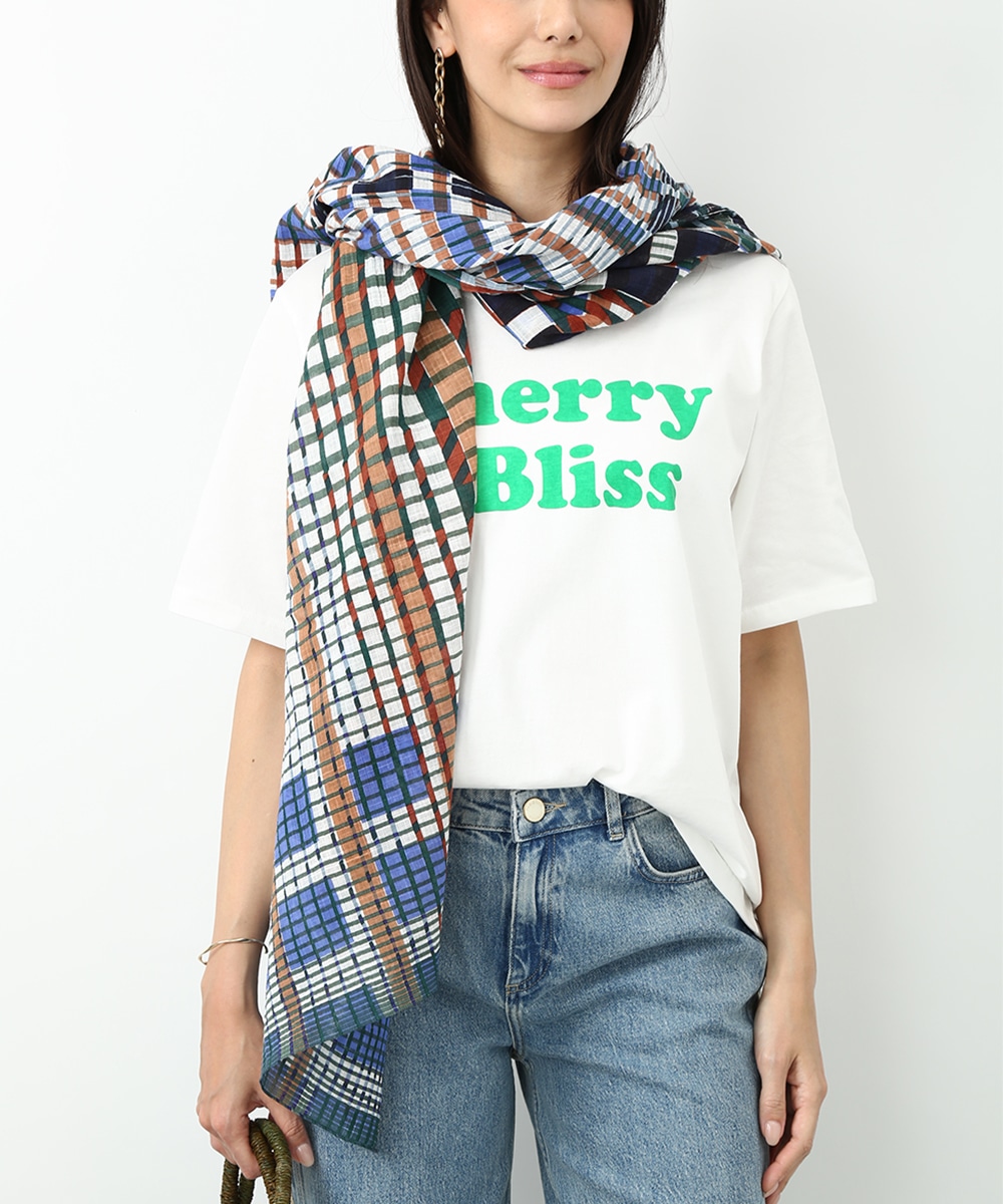 格子柄大判スカーフ