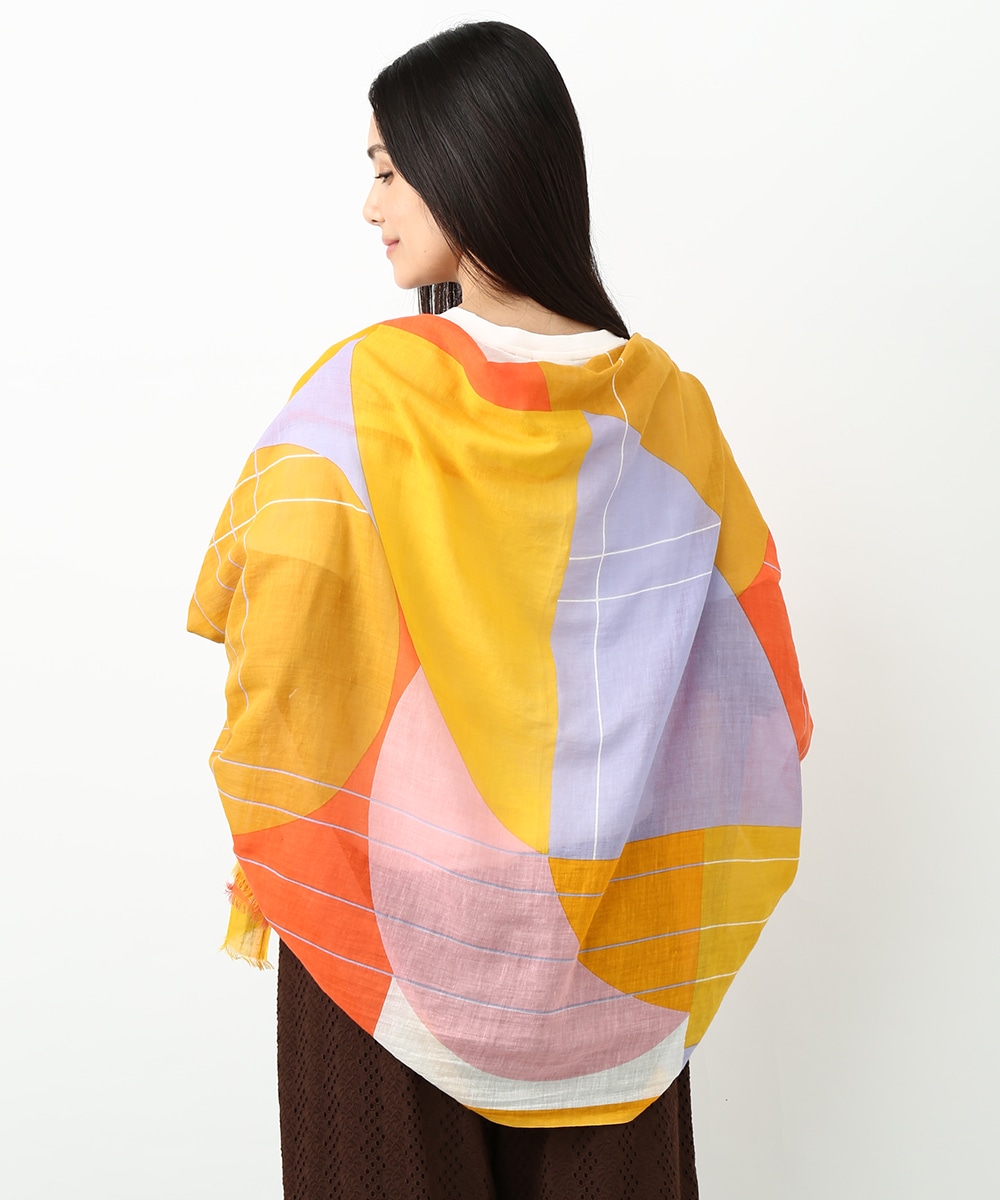 幾何学プリント大判スカーフ