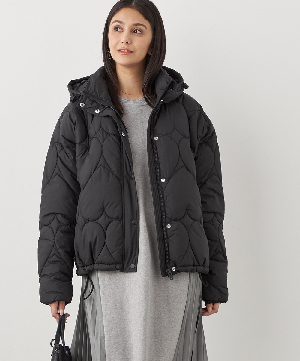 ハートモチーフ中綿コート