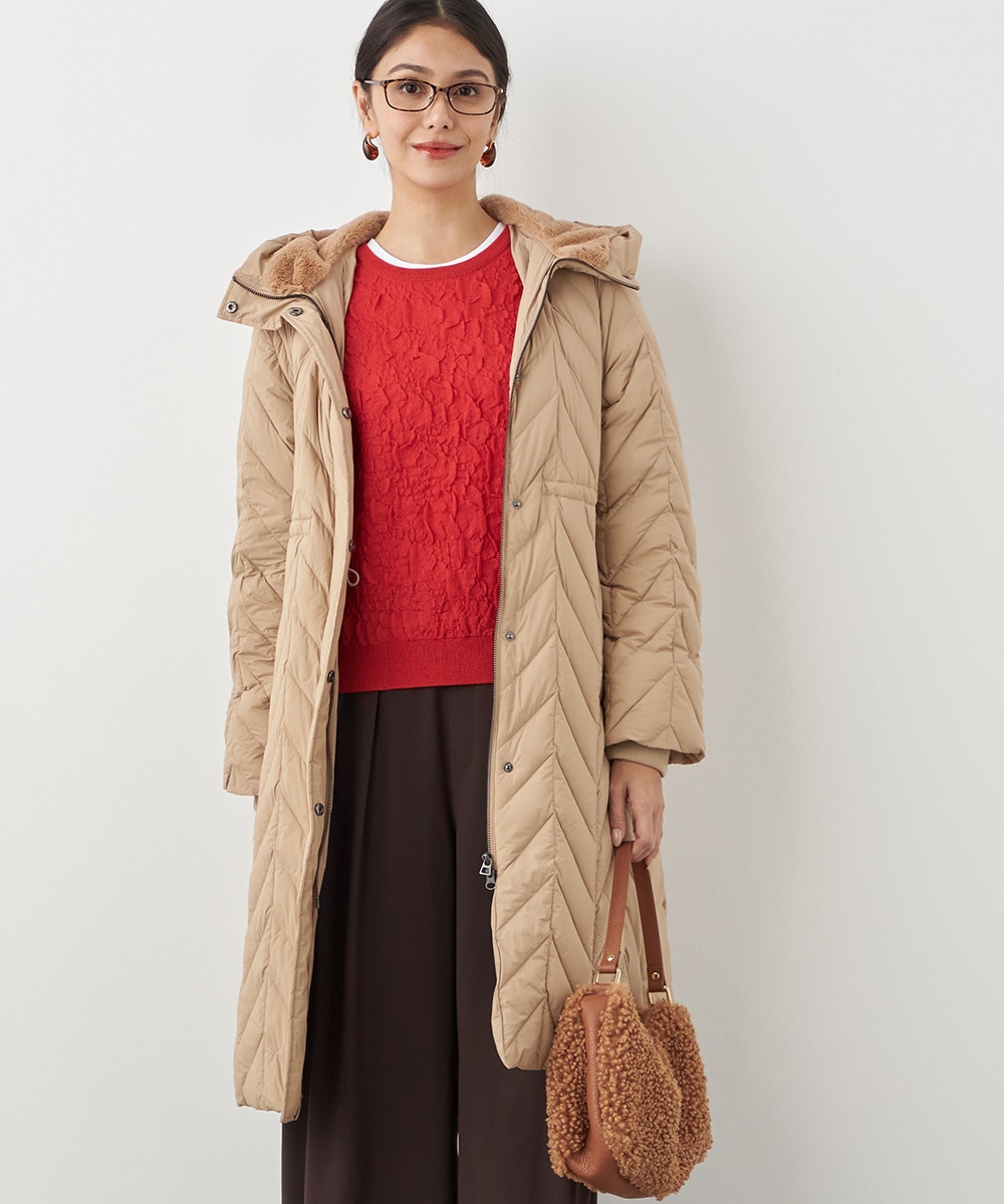 キルティングロングコート