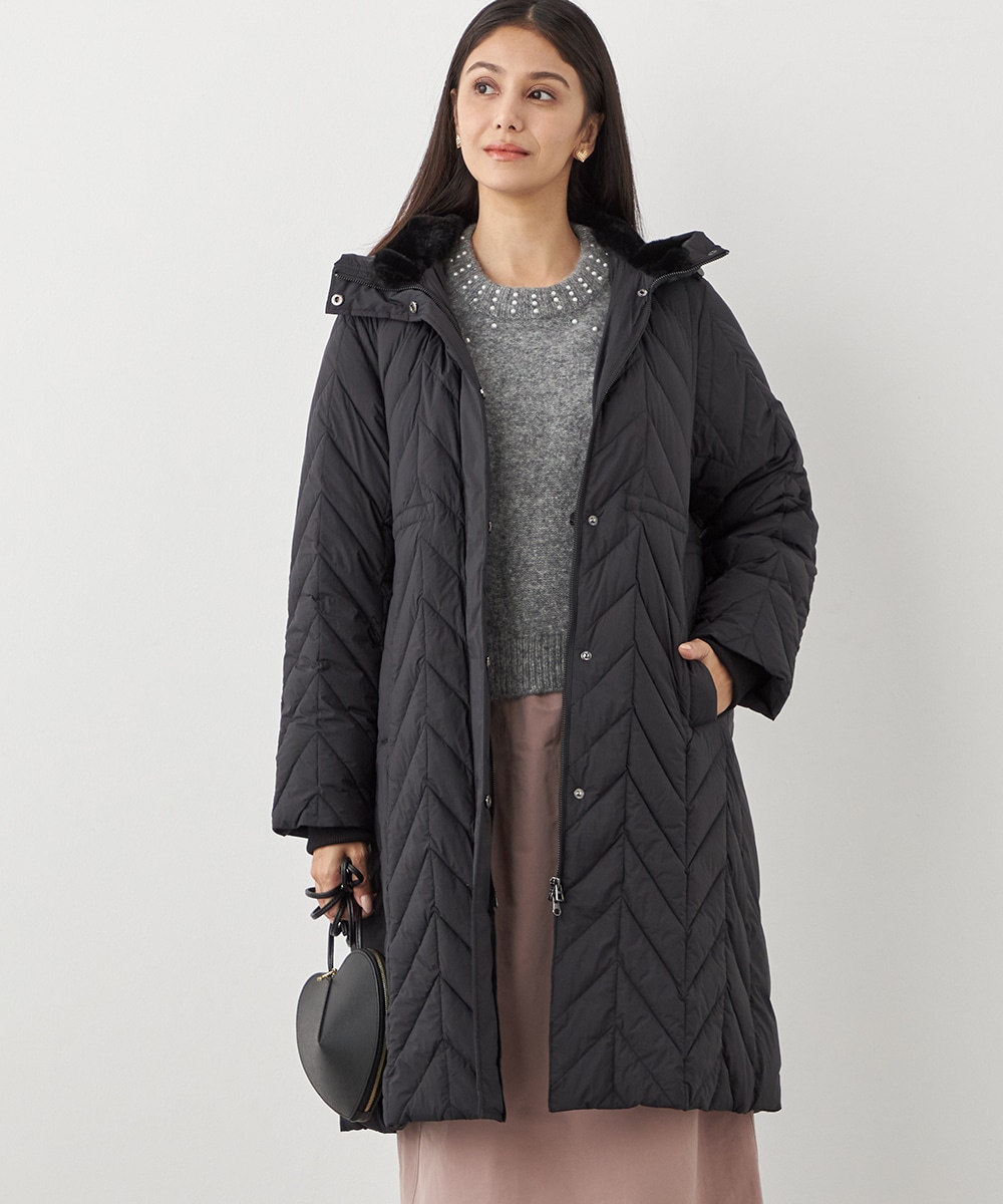 キルティングロングコート