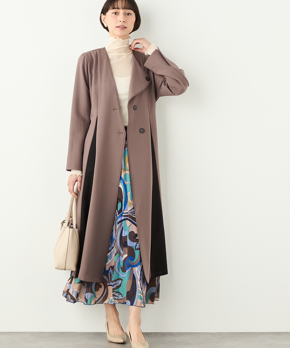 配色切り替えアシンメトリーコート